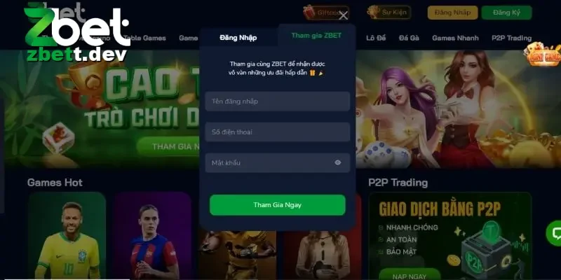 Các bước đăng nhập ZBET cơ bản cần nhớ khi chơi